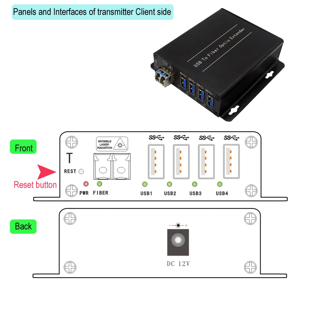 

USB 2.0 To Fiber Extender USB2.0 to Fiber Convertor