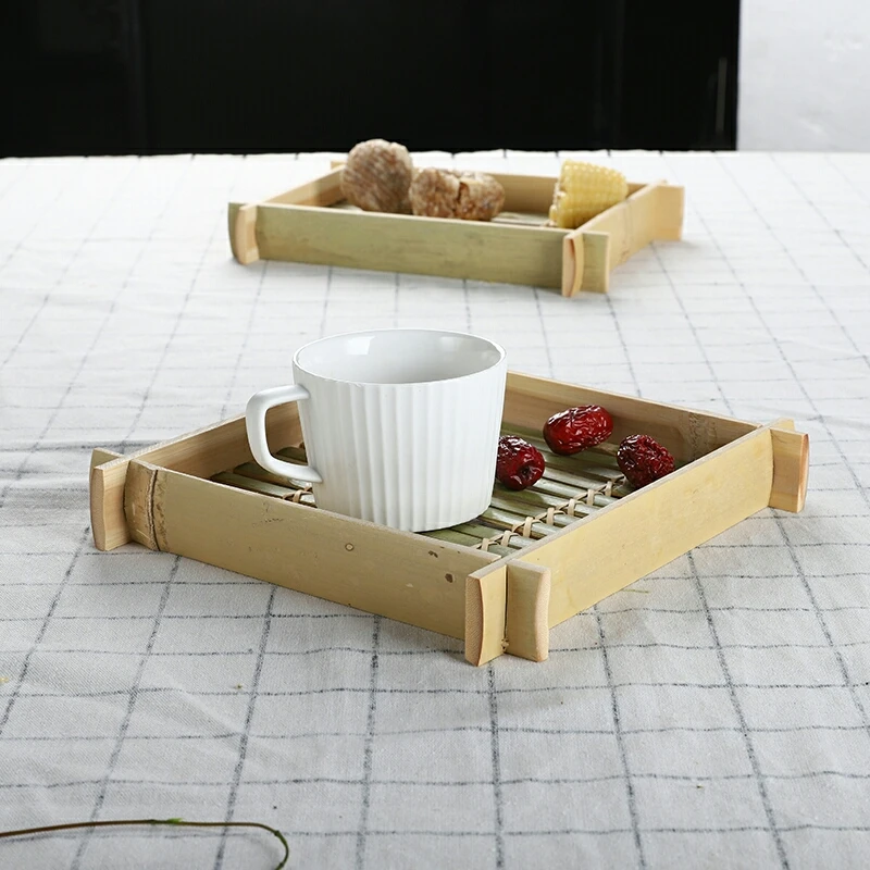 

Handmade Bamboo Trays Fruits Dried Fruits Snack Plates Home Decorations