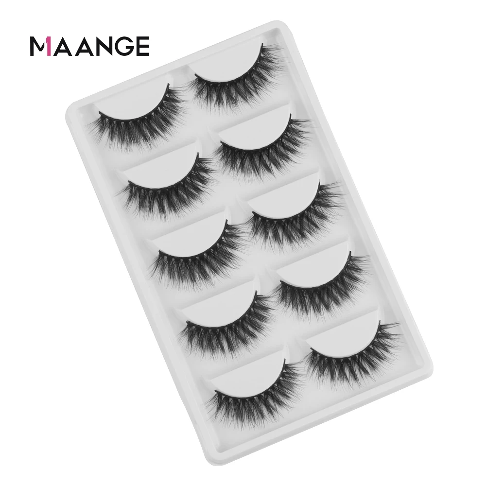 5 пар 3D норковые ресницы MAANGE натуральные перекрестные накладные длинные