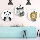 Набор для вышивки крестиком сделай сам, тканевые узоры с принтом медведяльвапанды, Набор для вышивки крестиком, нитка, простое Современное украшение для детской комнаты