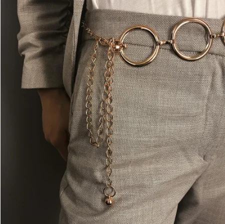 

New Belt Chain Personality Geometric Ring Single Layer Body Waist Wild Metal Simple Punk Female Women Fashion Adult