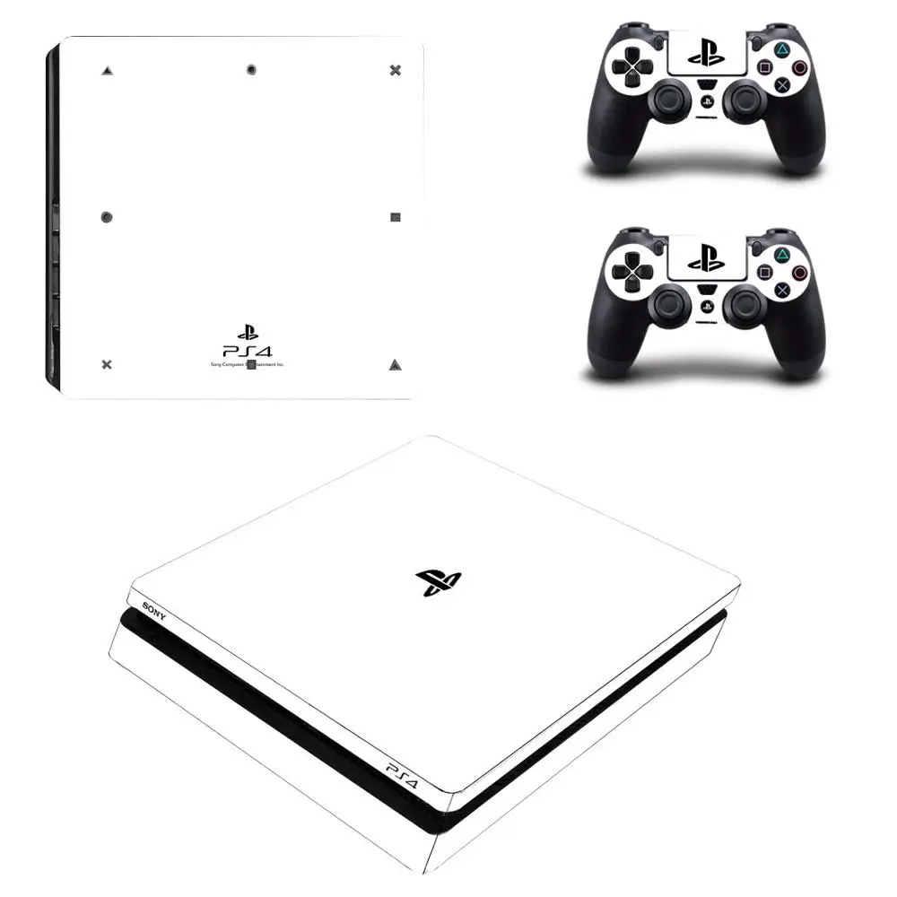 

Тонкая наклейка для консоли и контроллера PS4, стикеры белого цвета для PlayStation 4, тонкая Виниловая наклейка для консоли и контроллера