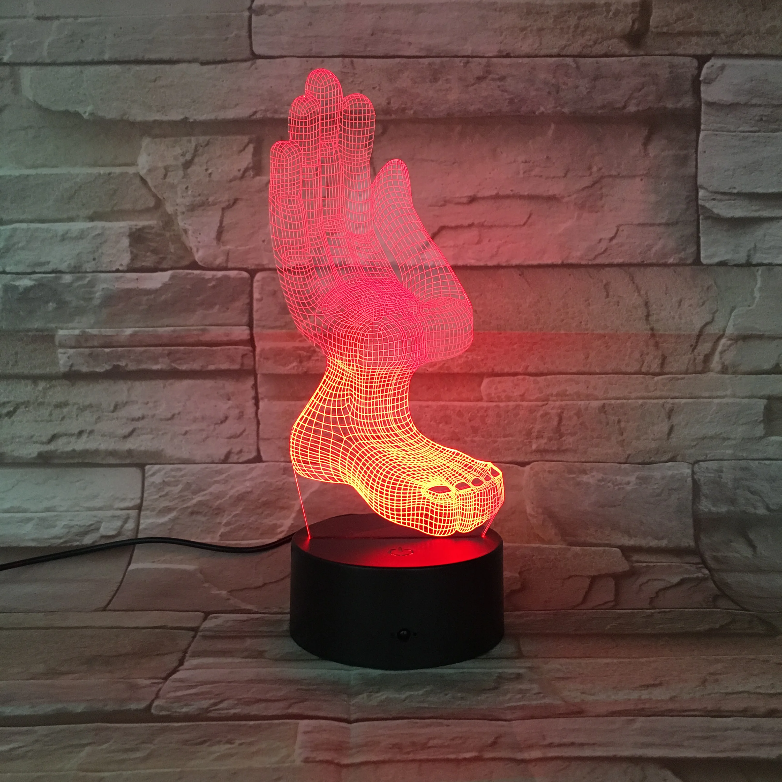 Креативная 3D Светодиодная лампа ручная и ножная модель акрилосветодиодный