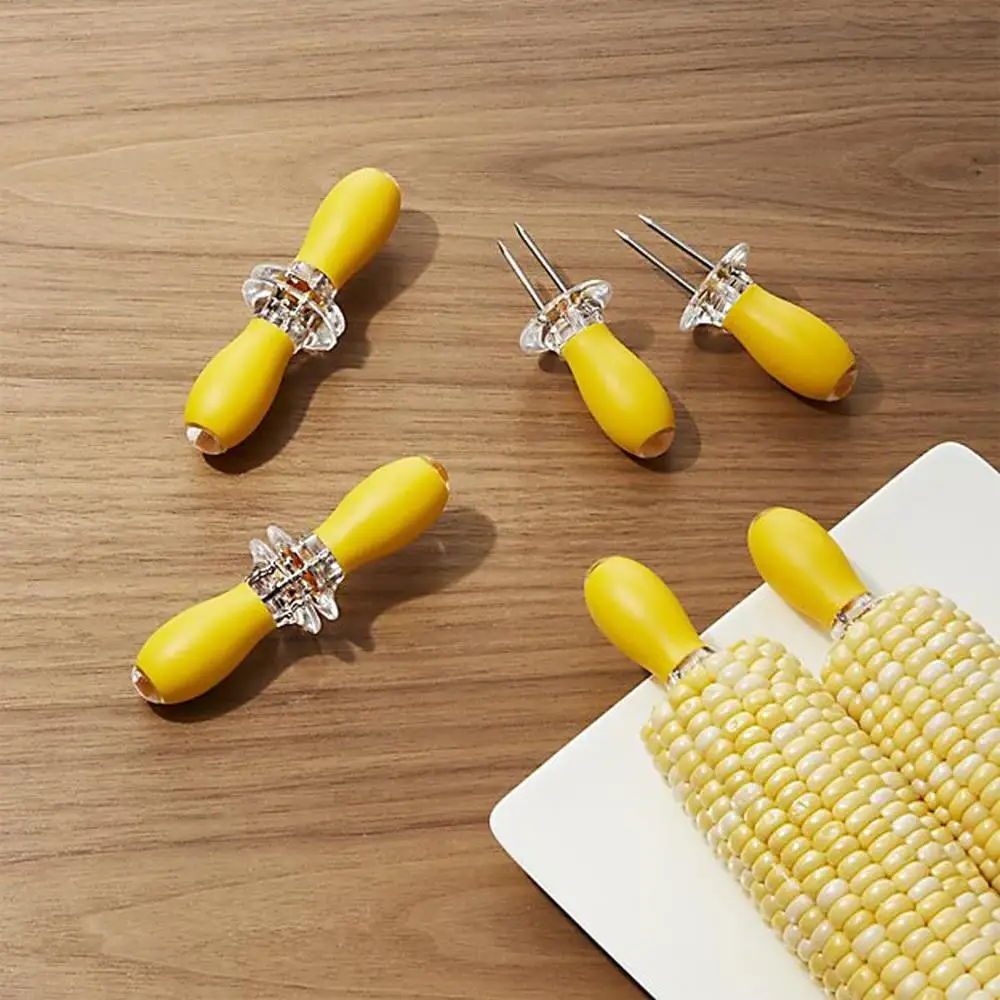 

Corn Holder BBQ Kebab Skewers Stainless Steel10pcs Reuseable Interlocking Corn Holders Non Slip BBQ Food Holder Grips Forks