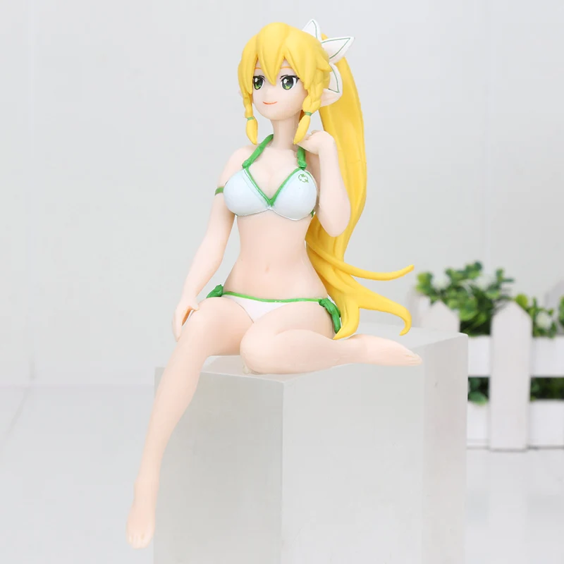 Leafa opp bag 10 см мультфильм меч искусство онлайн фигурка игрушка SAO YUI под мир девушка Сидя Фигурка Модель Кукла - Цвет: Leafa opp bag