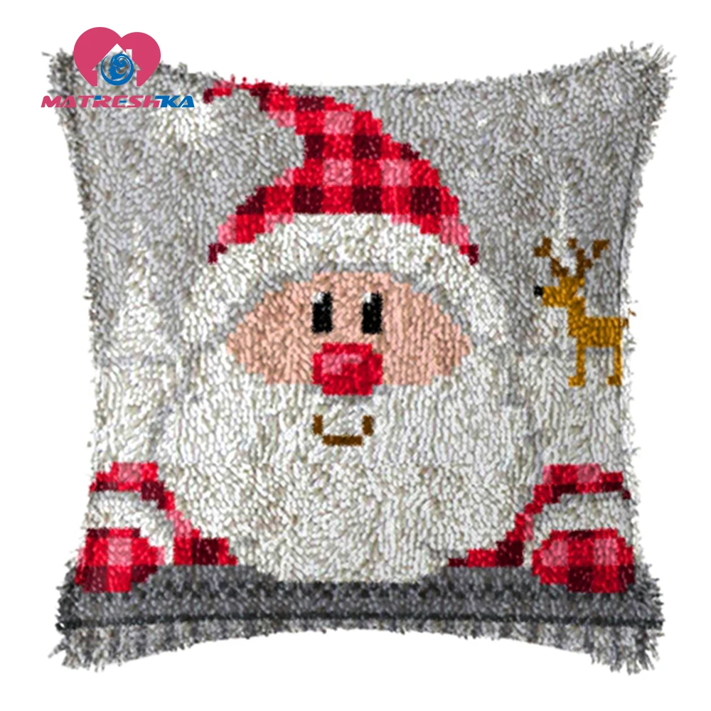 Рождественская вышивка Gfit подушка с защелкой крючок ковер наборы сделай сам