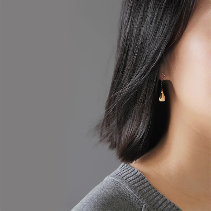 INATURE 925 стерлингового серебра Панк лампы асимметричные геометрической формы