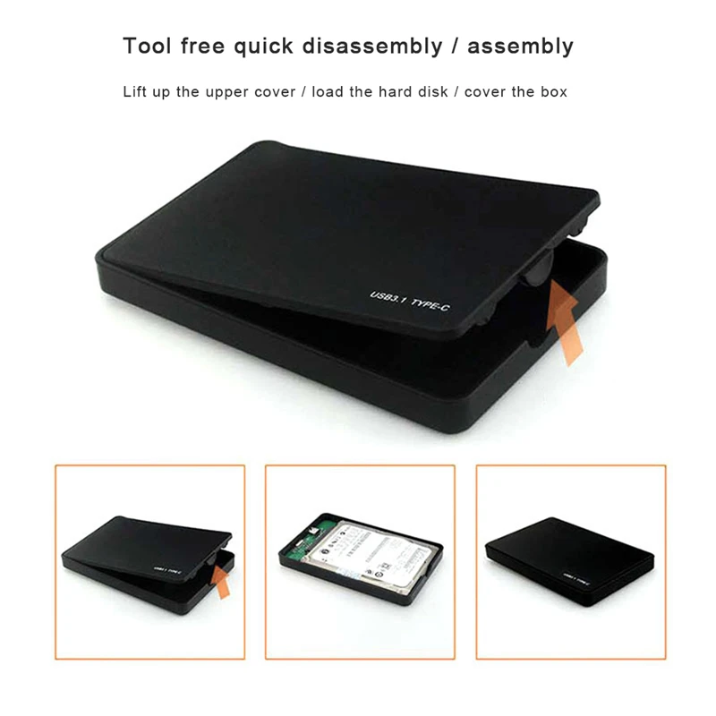 2 5 inch sata hdd ssd case usb 3 1 type c 5gbps high speed external hard disk box mobile hard drive enclosure adapter free global shipping