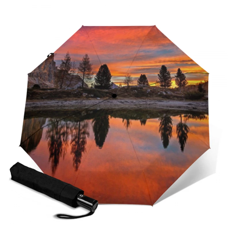 3 складной полностью автоматический зонт мужской коммерческий компактный