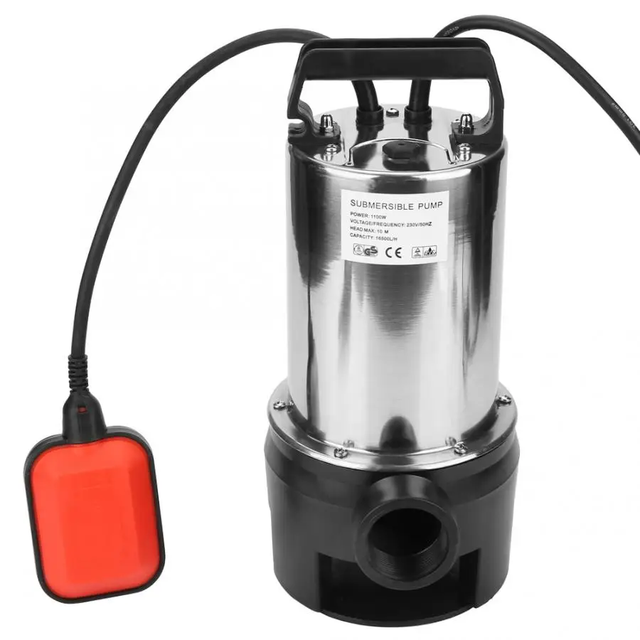 Электрический погружной насос из нержавеющей стали 1100 Вт для чистой/грязной воды