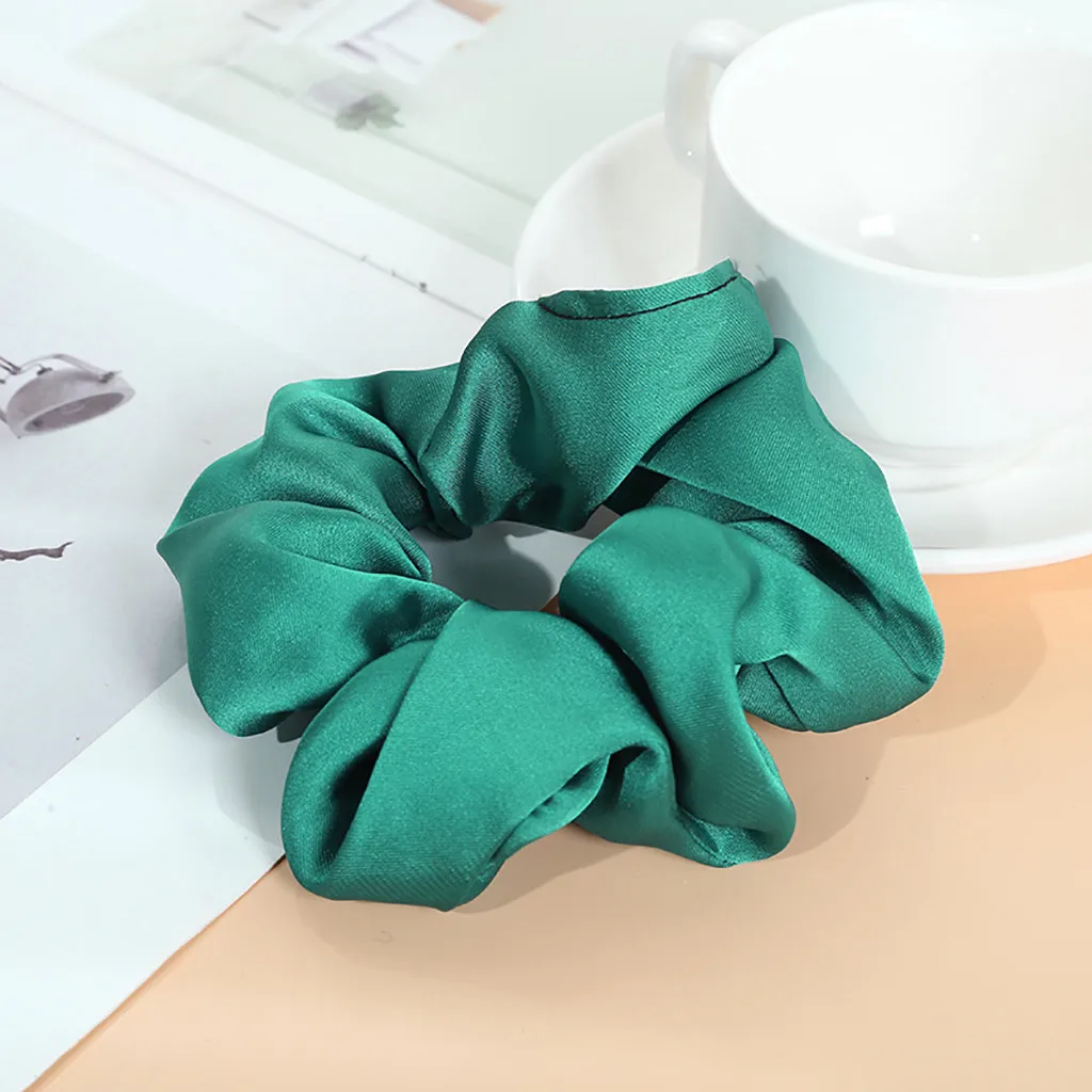 Шифоновые шелковые эластичные резинки для волос женщин и девочек одноцветные