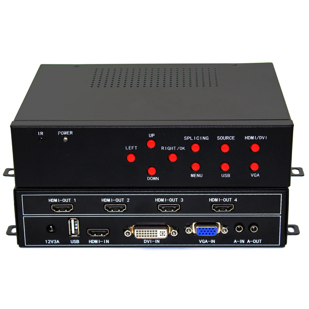 ISEEVY видеоконтроллер настенный 2x2 HDMI DVI VGA USB видеопроцессор для 4 ТВ Сращивание