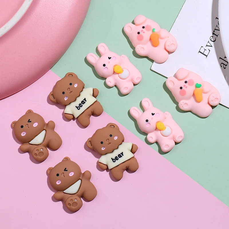 

5/10pcs Kawaii Mini Bear Dolls Miniature Resin Cute Decor Figure DIY Accessories For Phone Earphone Case Water Bottle Hair Clip