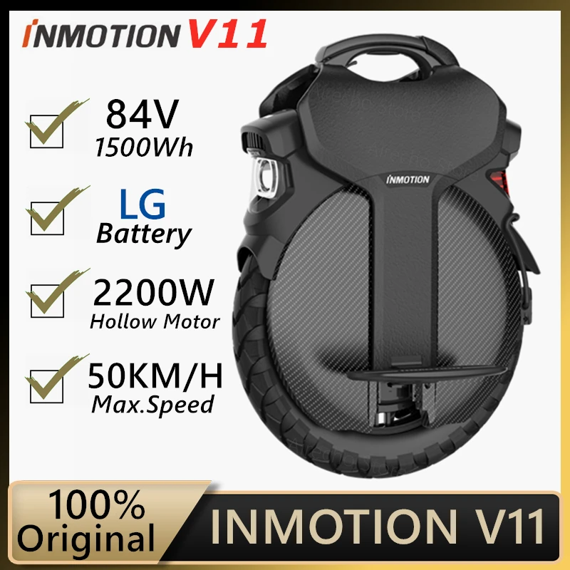 

In Stock Original INMOTION V11 Electric Unicycle Self Balance Scooter 84V 2200W Build-in Handle Monowheel Hoverboard 4.0 BLE
