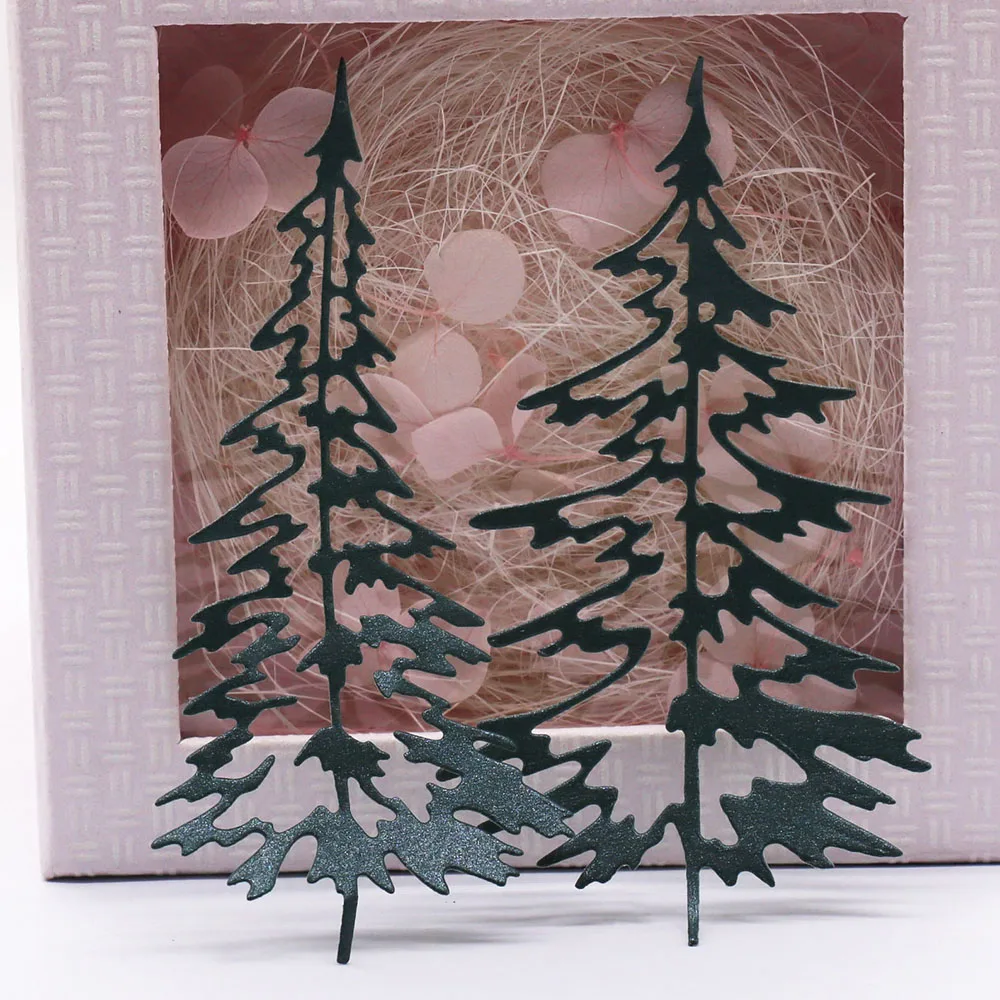 

2pcs Chirstmas Tree Metal Cutting Dies Scrapbooking Album Navidad Cards Making Decorative Crafts Embossing Stencil Dies New2020