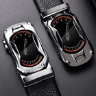 Ремень мужской длинный из натуральной кожи с автоматической пряжкой, 130, 140, 150 см