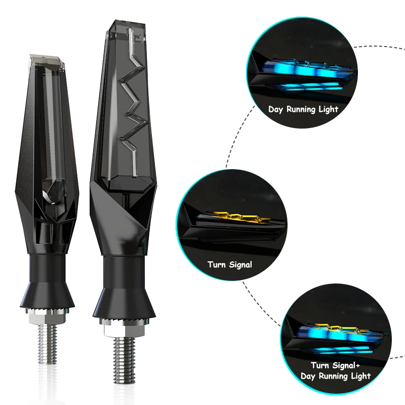 

2PCS LED Motorcycle Turn Signals Light 3528SMD Tail Flasher Flowing Water Blinker Bendable Motorcycle Flashing Lights