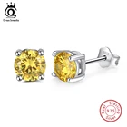 Женские серьги-гвоздики из серебра 925 пробы с фианитами