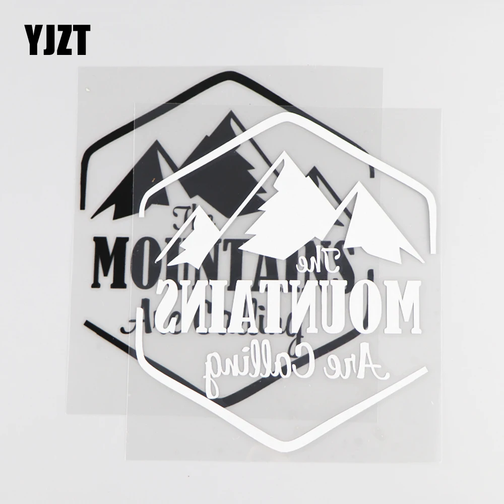 

YJZT 13.2×15.2CM The Mountains Are Calling Vinyl Decal Decor Car Sticker Personality Creative Black/Silver 4C-0507
