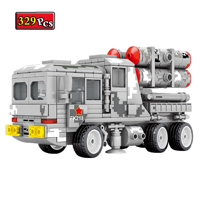 

WW2 Military Series World War II HQ-22 Missile Vehicle Artillery Soldier Weapon MOC Building Blocks Bricks Toys Gifts