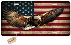 Номерной знак amбухта с орлом и американским флагом США, винтажный американский флаг в стиле ретро, необычный номерной знак с раковиной