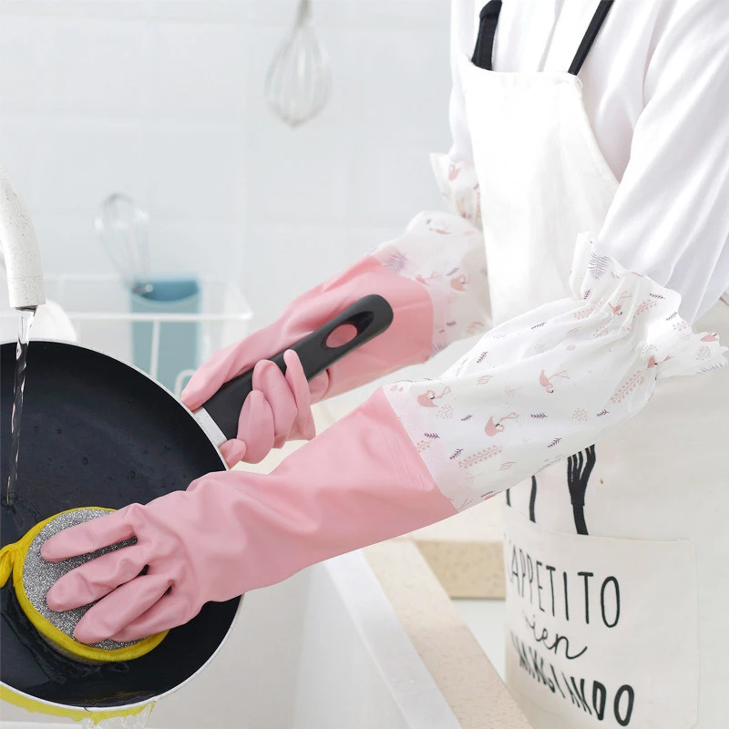 Утолщенные резиновые перчатки для уборки дома водонепроницаемые кухни мытья