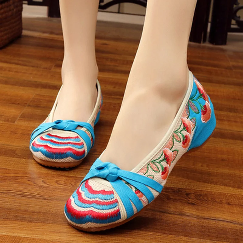 

Туфли-лодочки женские с вышивкой, на танкетке и платформе