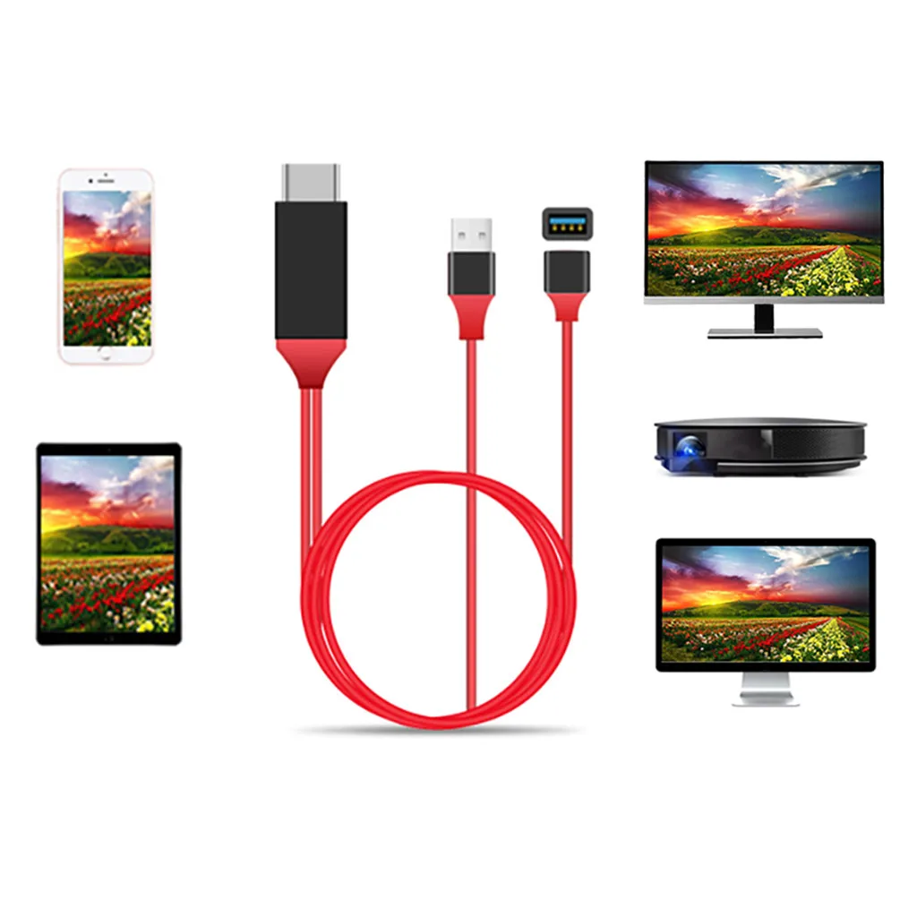 HDMI Cable For Lightning Micro USB to HDMI Adapter Converter Cable AV HD TV for IOS for iPhone iPad for MHL Android Phone