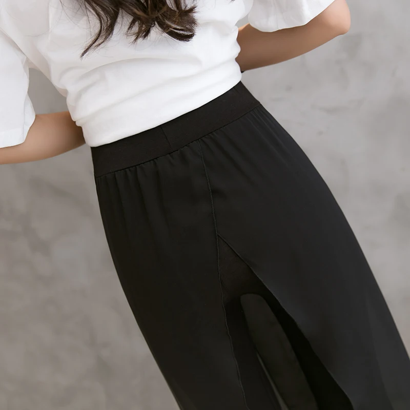 2019 spring summer fashion women chiffon harem pants female spliced trousers elastic waist casual comfy boho pant plus size 5XL | Женская