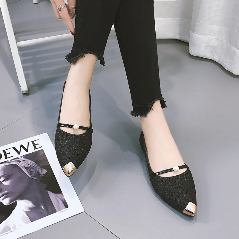 

Spring 2020 Shallow Flat Casual Ballet Slip Flats Loafers Shoes Fastion for Women Shoes Solid Party Round Toe String Beat Shoes