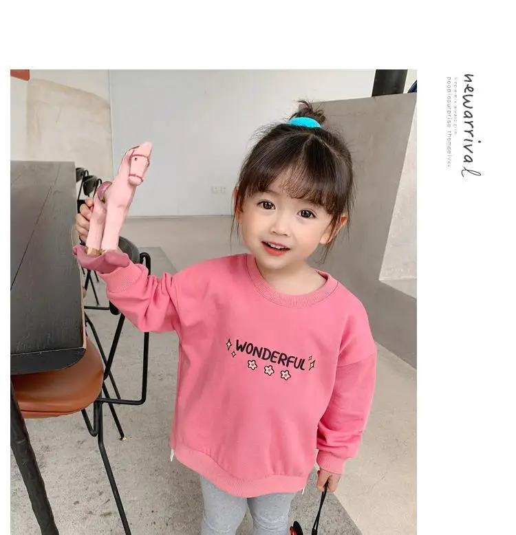 

Girl's spring sweaters baby kids girls autumn clothes coats long sleeve cotton children's girls letters tops sweaters P4 205