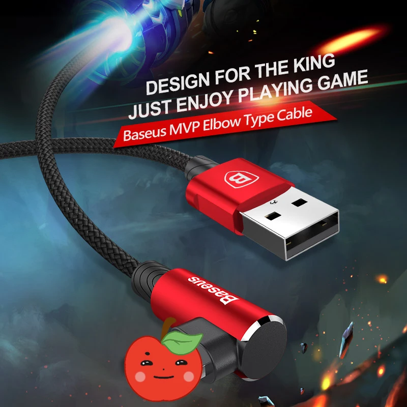 Baseus 90 Degree USB Cable For iPhone 11 Pro Max Fast Charging Data Cord Mobile Phone Cable For iPhone XS Max XR 8 7 6 6s 5 iPad