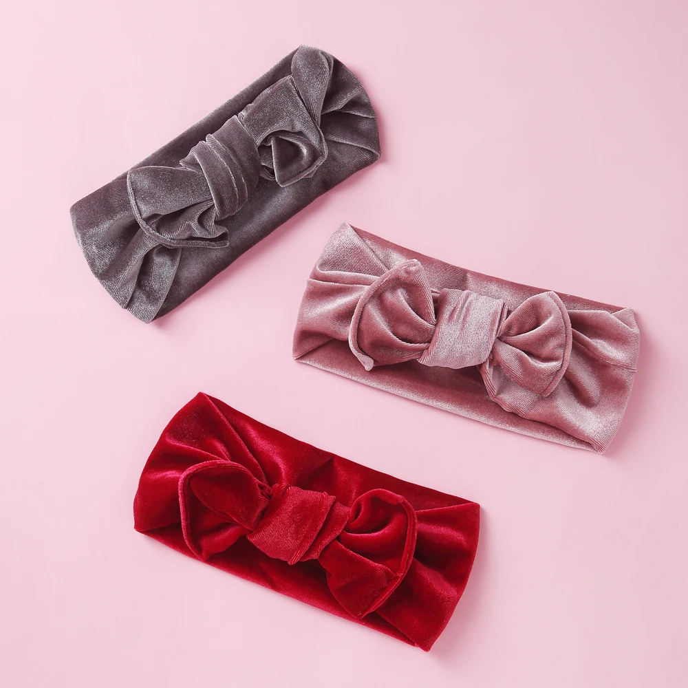 

Winter Velvet Headband for Baby Girl Bow Wide Hair Bands for Girl Head Band Twist Knot Bow Head Wrap Kids Cute Hair Accessories