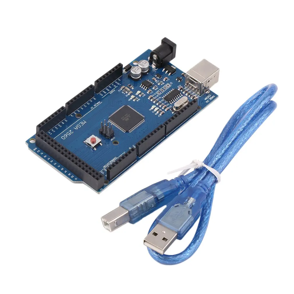Mega 2560 R3 REV3 ATmega2560-16AU Плата USB кабель совместимый 256 Кб из которых 8 КБ используется