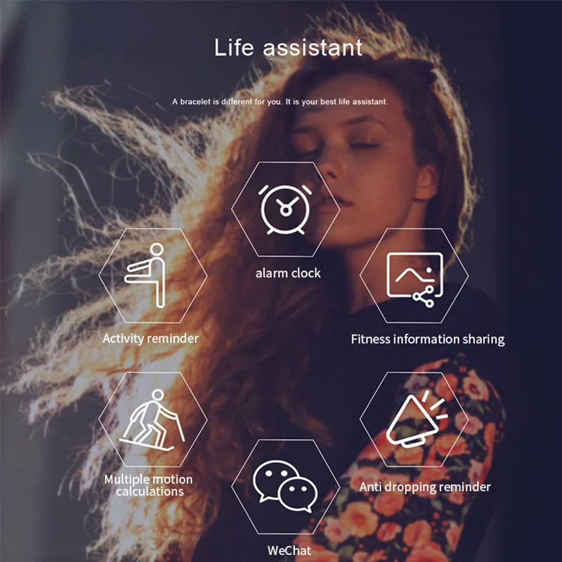 Простые черные умные мужские и женские часы-браслет Многофункциональный Bluetooth