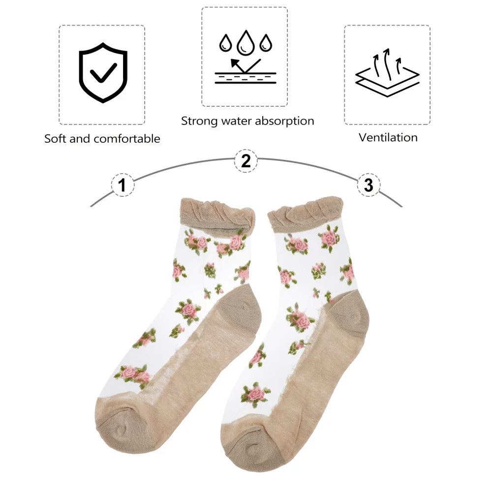 

2 Pairs Comfortable Medium Tube Socks Cotton Socks Breathable Casual Socks