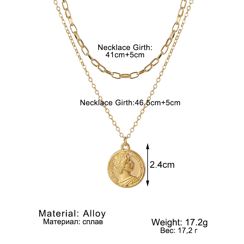 Модное ожерелье с подвеской до ключицы для женщин толстая цепь в стиле ретро