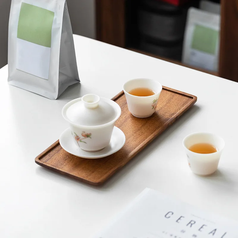 Поднос квадратный прямоугольный из акации для завтрака суши закусочный хлеб