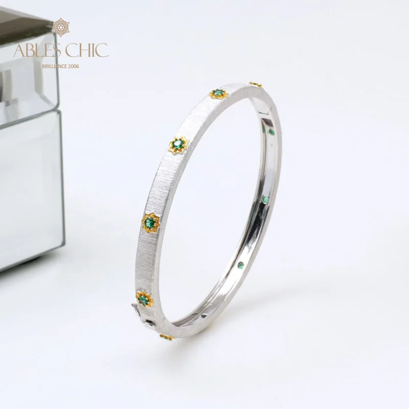 

Yellow Golden Emerald Sunflowers 925 Silver Hinged Bangle Traditional Garden Visible Clasp Renaissance Bracelets C11B2S25464