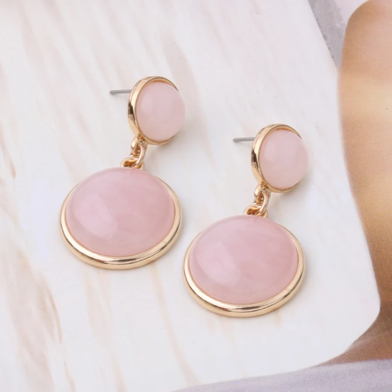 NeeFu WoFu Natural Dangling Earrings For Woman Dangle Earring Round Ear Charm Brinco Oorbellen Christmas Gift | Украшения и