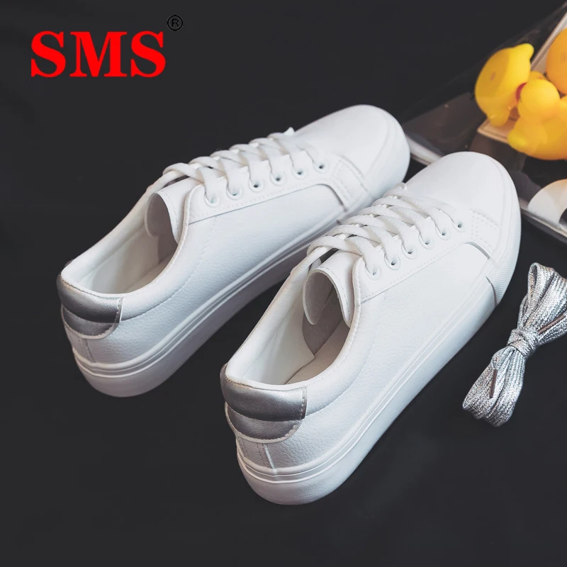

SMS New Fashion Women Shoes Vulcanize Shoes Casual Classic Sneakers Flat Solid Color Shoes Women Casual White Shoes Sneakers