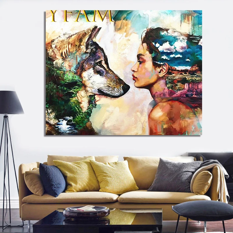 Diy paint by numbers picture drawing with kits beauty and the Beast hand-painted decompression Decorative hanging pai | Дом и сад