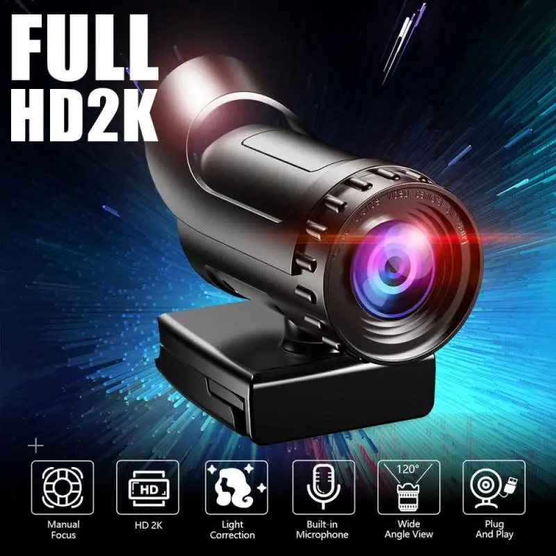 

Webcam 4K Auto Focus 2K PC Web Full HD 1080P Wide Angle Beauty Camera With Microphone For PC Computer Live Video Calling Work