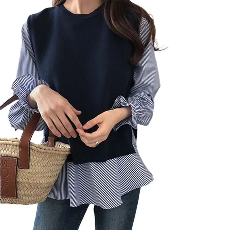 На весну размера плюс свободная рубашка с длинными рукавами костюм жилетом для женщин ювелирные наборы из