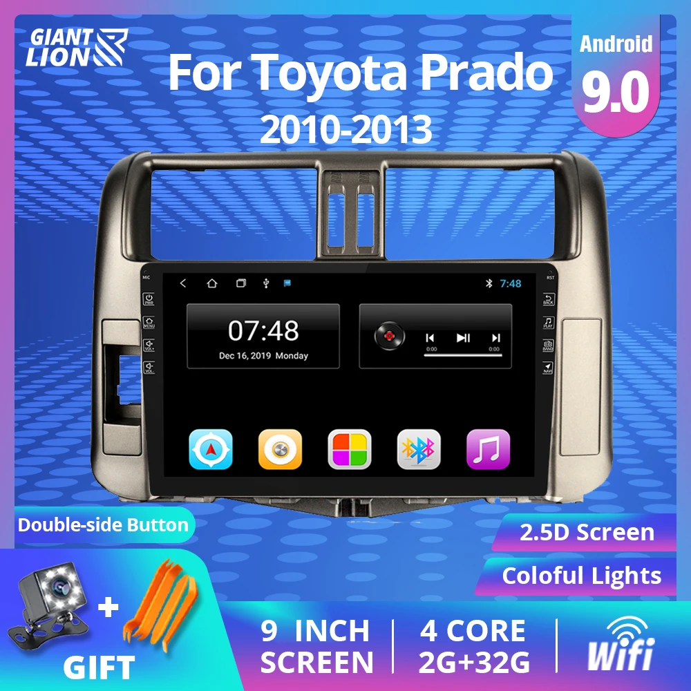 Автомобильный мультимедийный плеер 9 дюймов IPS 2DIN Android 0 стереоприемник для Toyota Land