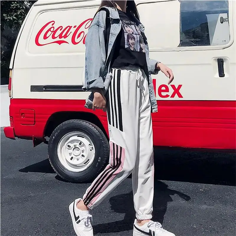 Осенние женские брюки японские Kawaii Harajuku Ulzzang повседневные свободные Ins Harlan повседневные брюки женская одежда для женщин