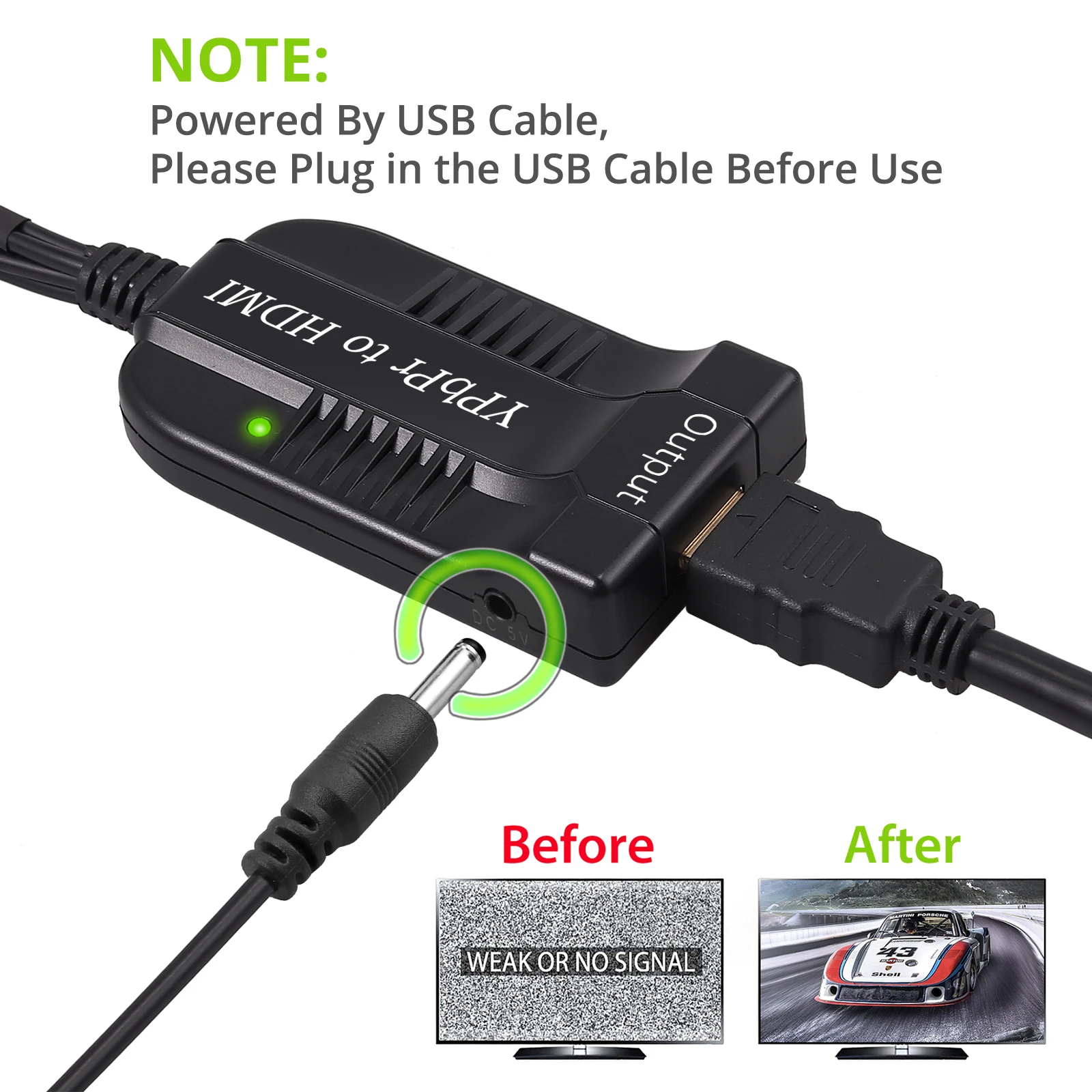 LiNKFOR YPBPR RGB компонентный видео аудио к HDMI конвертер мужской адаптер для PS3 xbox 360 HDTV PC