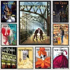 Постер журнала New Yorker City в скандинавском стиле, ретро, пейзаж, холст, живопись, принты, настенное искусство для гостиной, художественный Декор