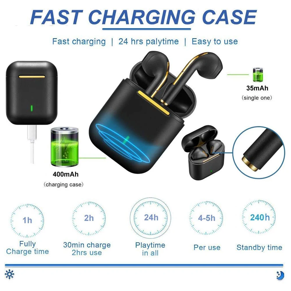 TWS Bluetooth 5 Headphones EDR Binaural Touch IPX7 Waterproof In Ear Sport Earphone For IOS Android Stereo True Wireless Headset |