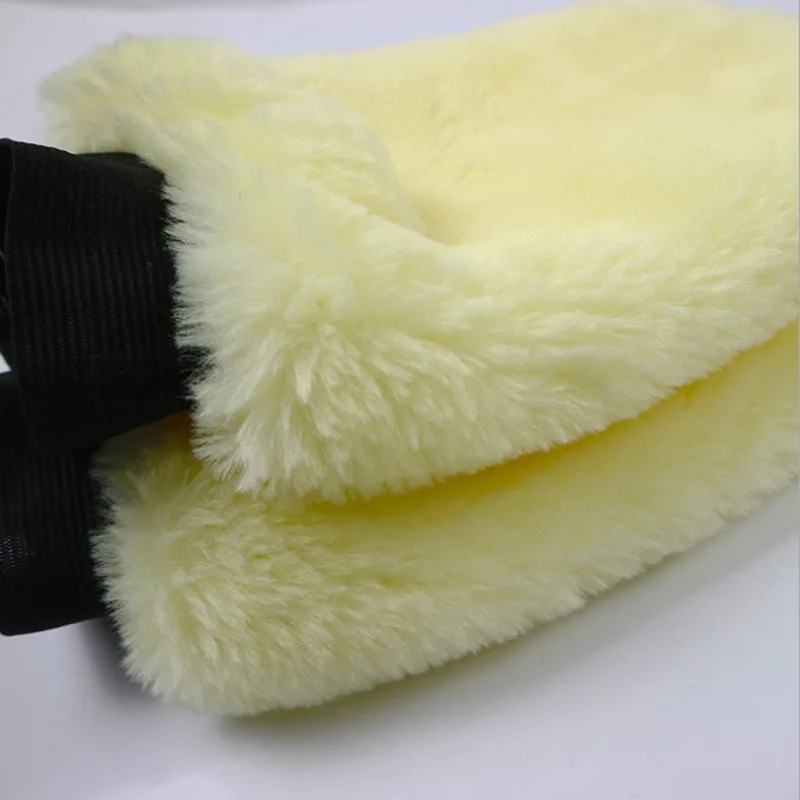 Новая двухсторонняя шерстяная перчатка для мойки автомобиля щетка чистки воска